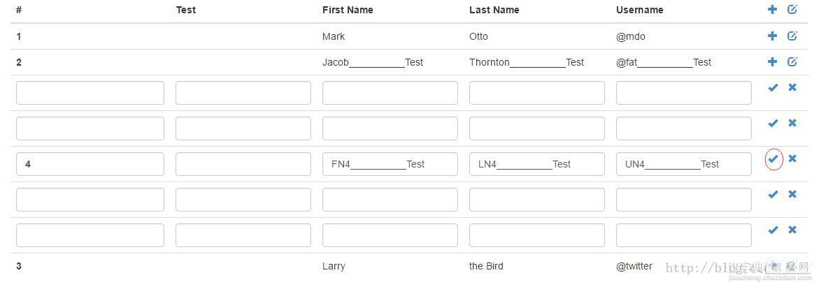 基于Bootstrap使用jQuery实现简单可编辑表格7