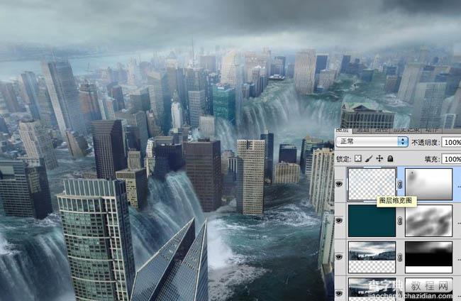 photoshop合成科幻的洪水蔓延的城市15