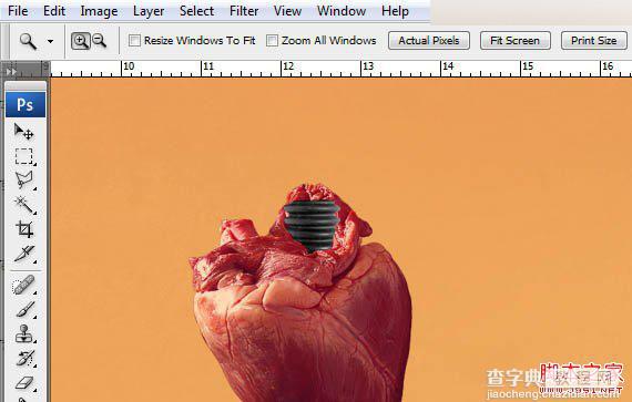 Photoshop合成创意抽象的机械人心脏效果图9