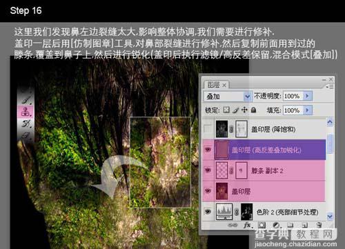 photoshop 合成长满青苔的石像19