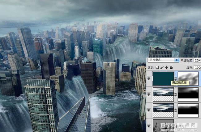 photoshop合成科幻的洪水蔓延的城市14