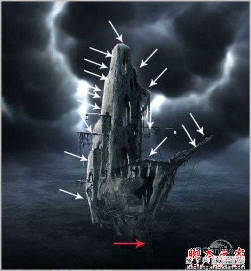 Photoshop合成制作出在海上漂泊的幽灵鬼船54