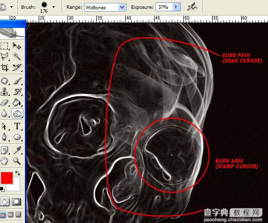 photoshop 合成带有骷髅头像的烟雾20