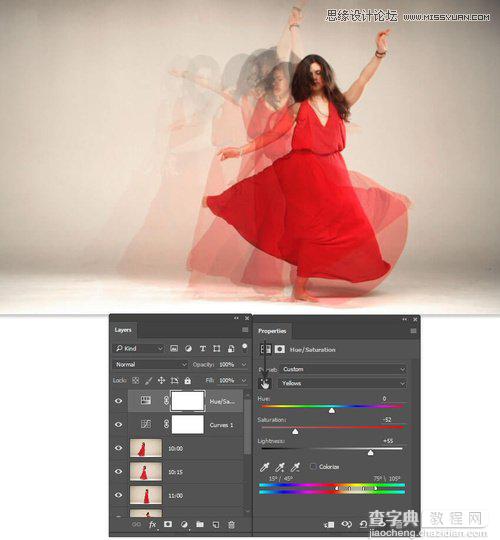 Photoshop合成有创意的舞者跳舞的幻影效果24