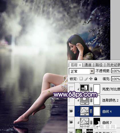 Photoshop将水景人物图片打造出唯美的中性冷褐色35