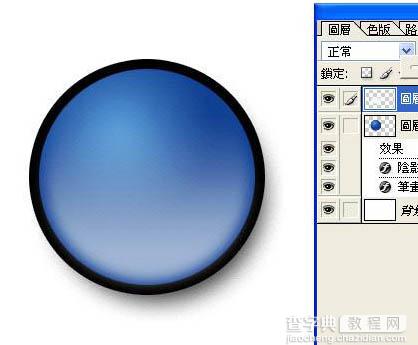 Photoshop制作蓝色圆形水晶按钮教程9