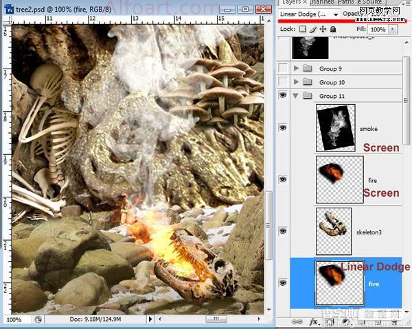 photoshop 合成恐怖的树怪23