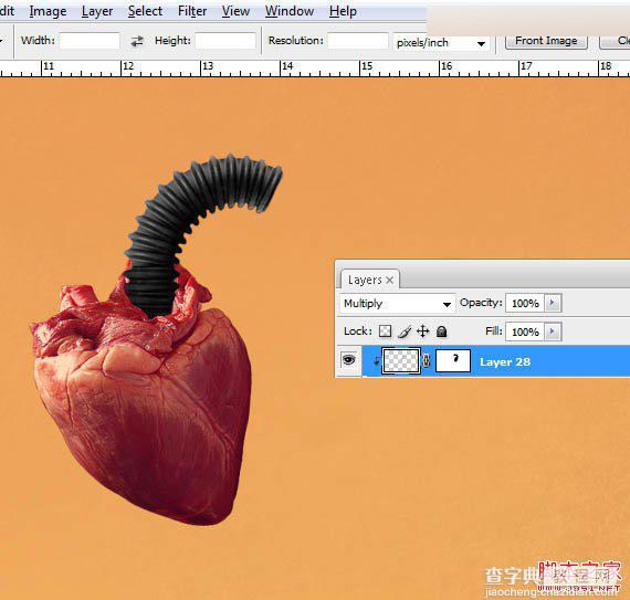 Photoshop合成创意抽象的机械人心脏效果图17