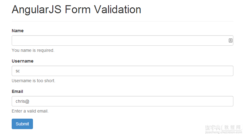 详细解读AngularJS中的表单验证编程3