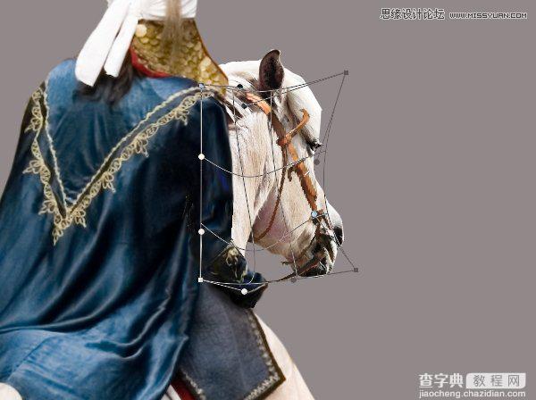 Photoshop合成骑着白马的骑士在山谷中瞭望远方46