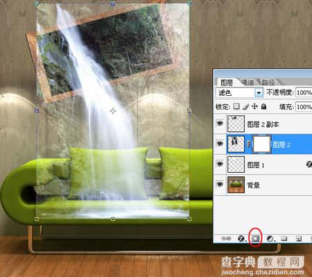 photoshop 超强合成从相框流出的瀑布9