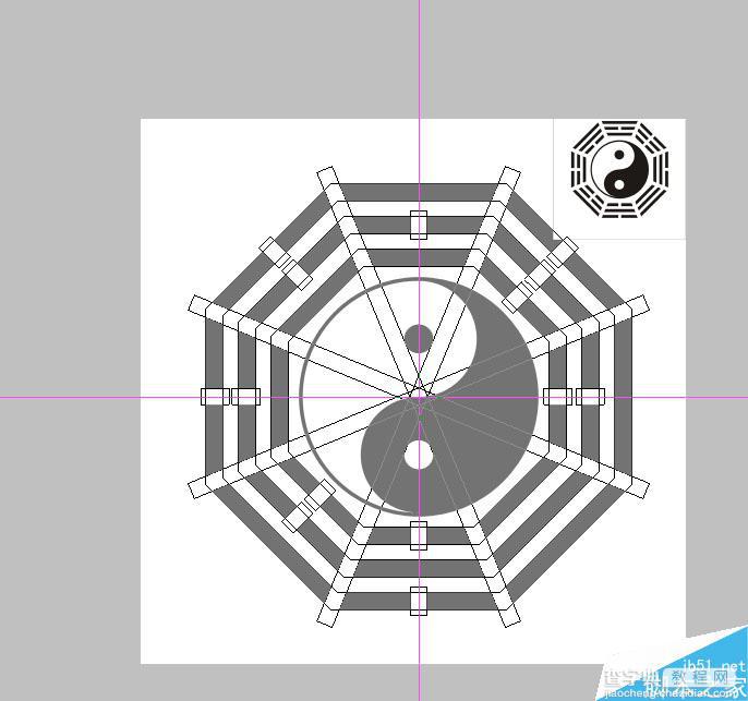 PS CS6布尔运算工具绘制漂亮的太极八卦图22