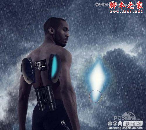 Photoshop合成制作雨夜杀戮的超智能机器人战士88