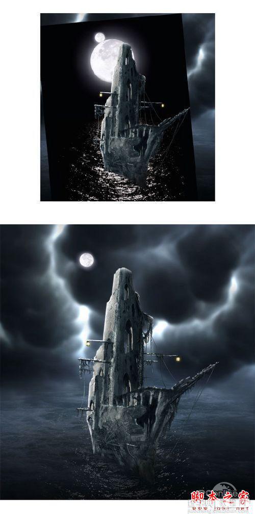 Photoshop合成制作出在海上漂泊的幽灵鬼船57