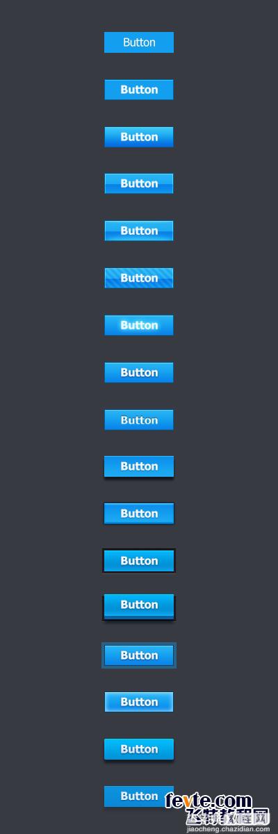 PS绘制不同状态下的蓝色网页按钮18