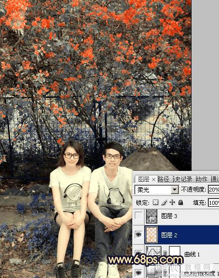 photoshop 影楼经典蓝黄色图片调色方法9