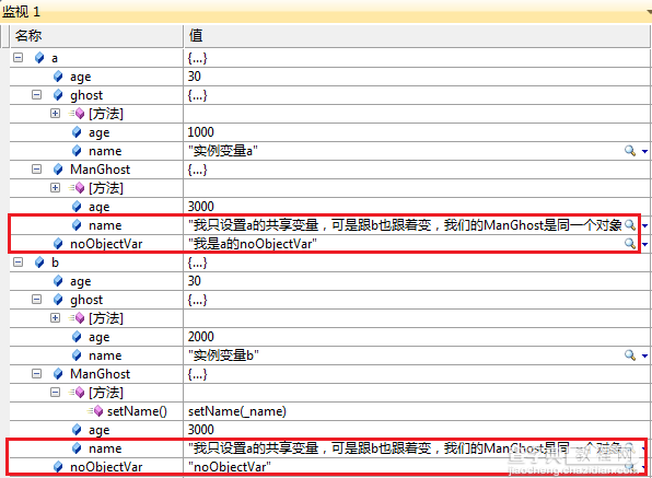 Javascript面象对象成员、共享成员变量实验3