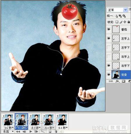 Photoshop CS3的IR制作帅哥抛番茄动画15