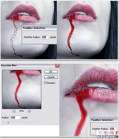 Photoshop 打造嘴角流血的效果(胆小莫入)6