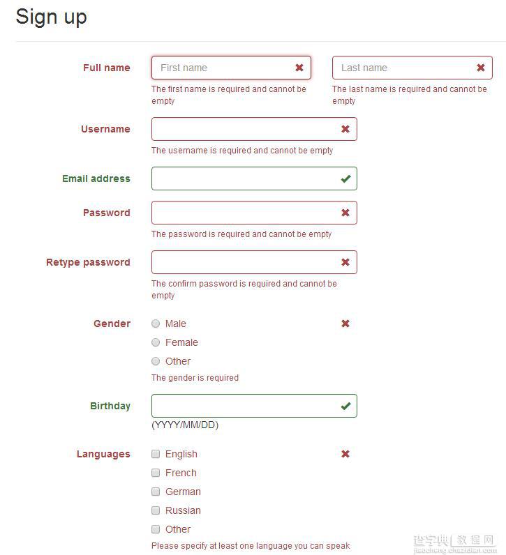 Bootstrap中的表单验证插件bootstrapValidator使用方法整理（推荐）1