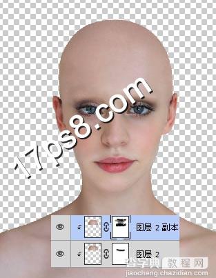 用photoshop去掉美女头发变成光头异形6