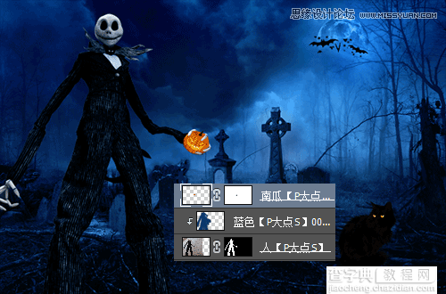 Photoshop合成幽暗气氛的恐怖万圣节海报教程15