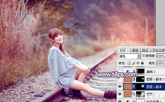 Photoshop为外景人物图片打造唯美的秋季紫红色29