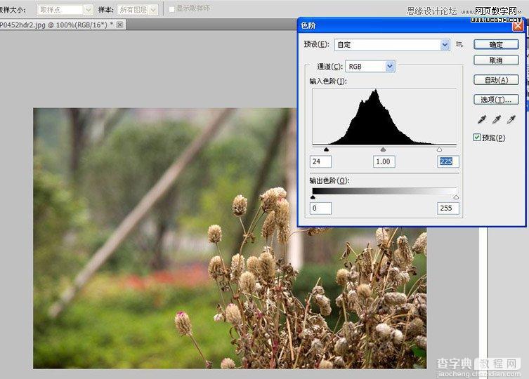 Photoshop通过为灰蒙蒙的图片调色实例讲解色阶的使用原理16