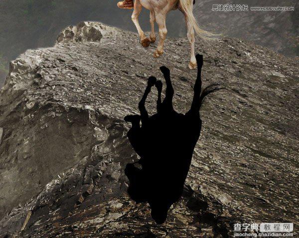 Photoshop合成骑着白马的骑士在山谷中瞭望远方63