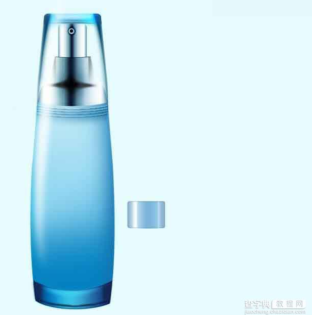Photoshop绘制清新风格的蓝色化妆品包装瓶25