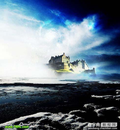 photoshop 合成冰河上的古代城堡35