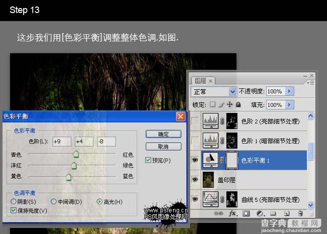 photoshop 合成长满青苔的石像16