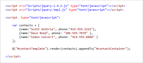 jQuery模板技术和数据绑定实现代码2