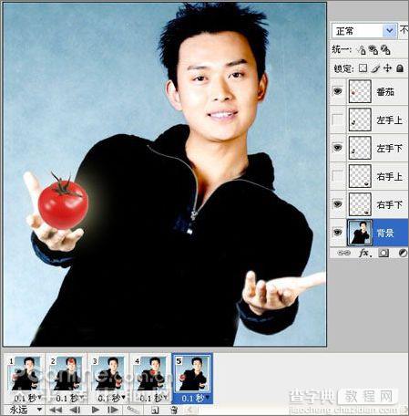 Photoshop CS3的IR制作帅哥抛番茄动画18