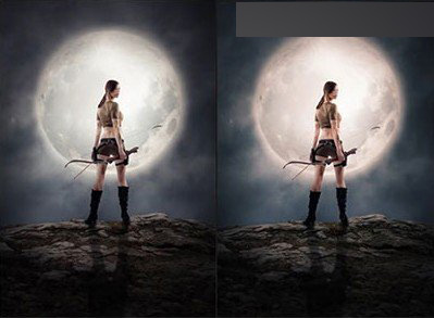 Photoshop合成月亮下拿着弓箭的超酷女战士20