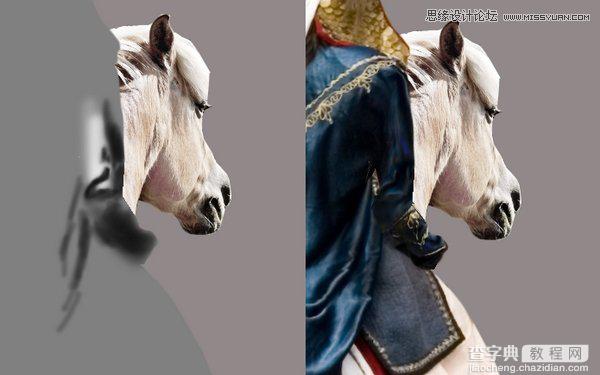 Photoshop合成骑着白马的骑士在山谷中瞭望远方42