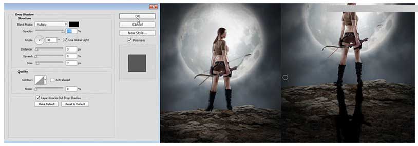 Photoshop合成月亮下拿着弓箭的超酷女战士15