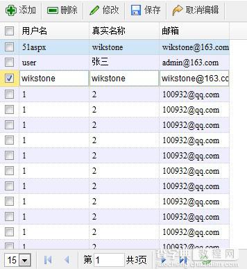 Jquery easyui开启行编辑模式增删改操作1