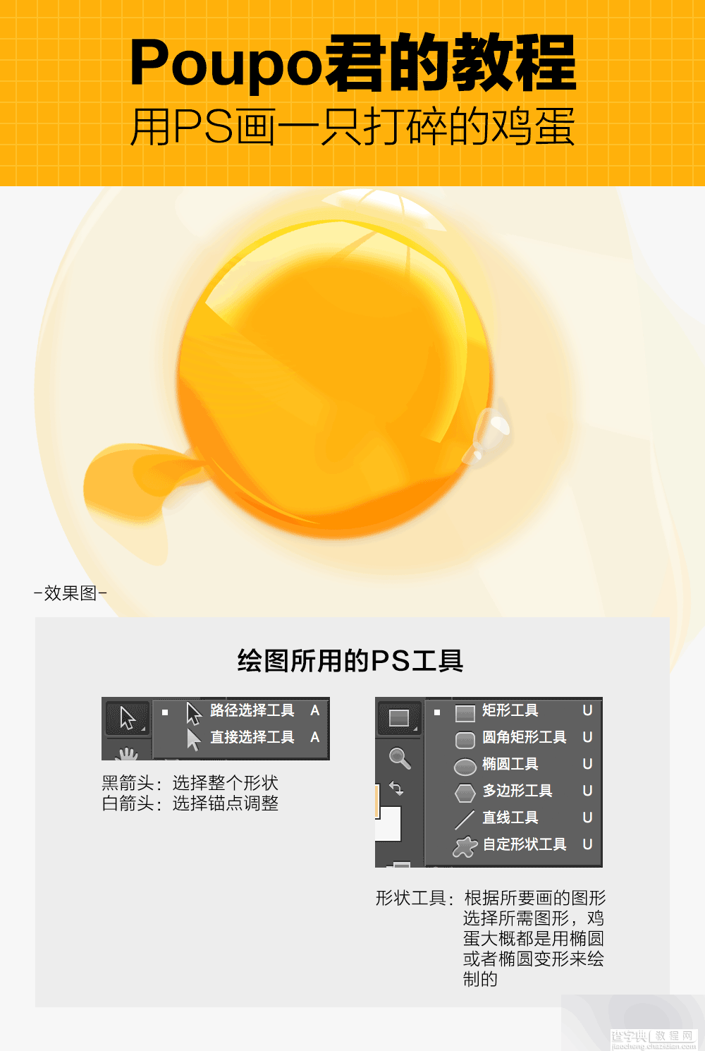 PS鼠绘一只有质感的打碎鸡蛋的图标1