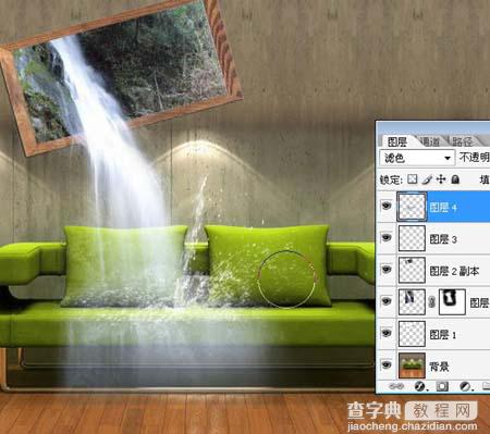 photoshop 超强合成从相框流出的瀑布15