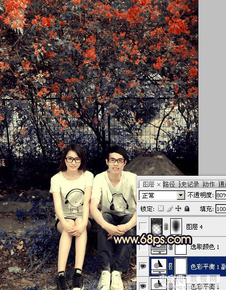 photoshop 影楼经典蓝黄色图片调色方法14