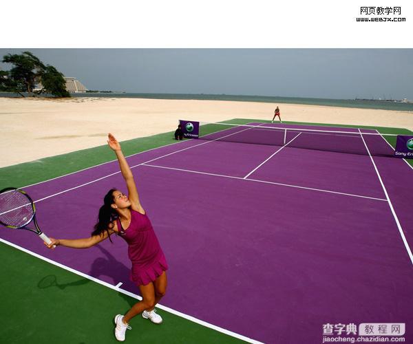 Photoshop合成户外体育馆羽毛球比赛图片1