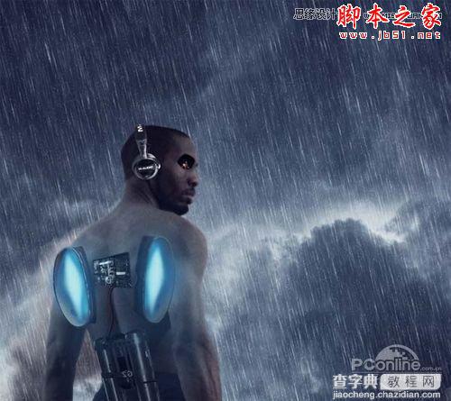 Photoshop合成制作雨夜杀戮的超智能机器人战士97