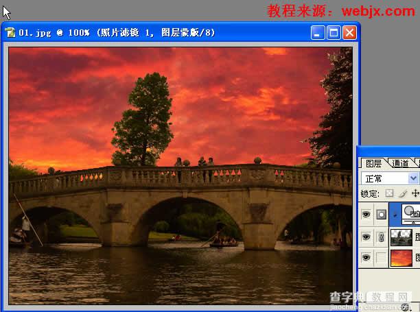 Photoshop图片合成教程：打造夕阳风景10