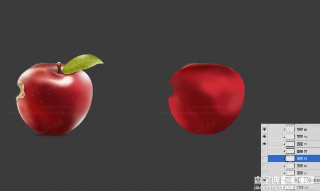 Photoshop绘制出有缺口的红色苹果图标5
