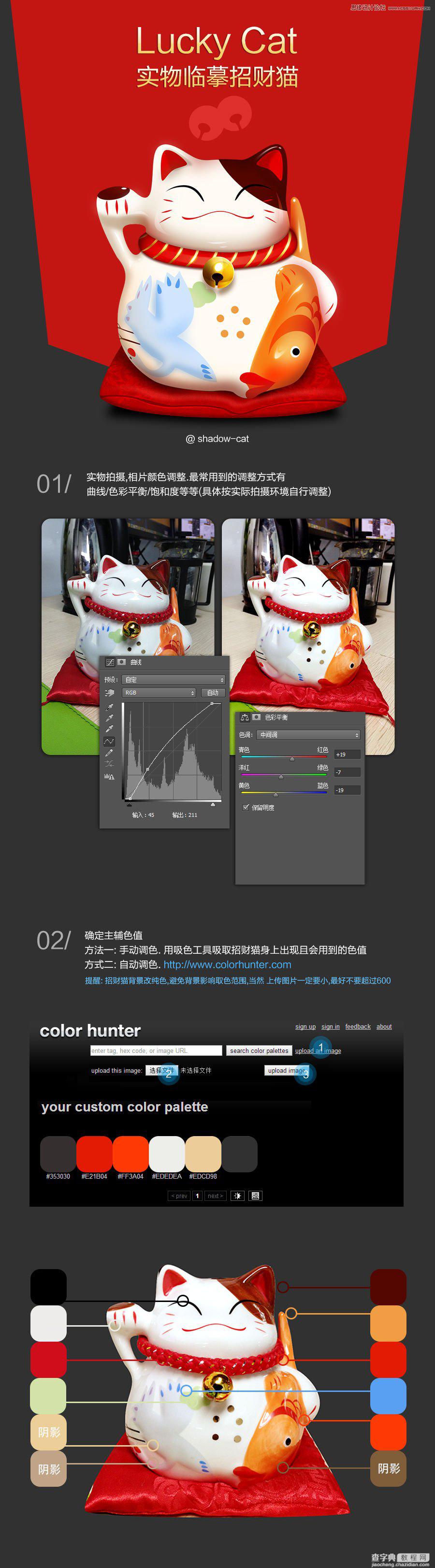 Photoshop绘制逼真质感的立体招财猫1