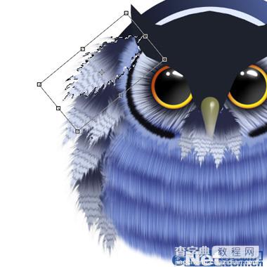 photoshop设计制作可爱的蓝色卡通猫头鹰42