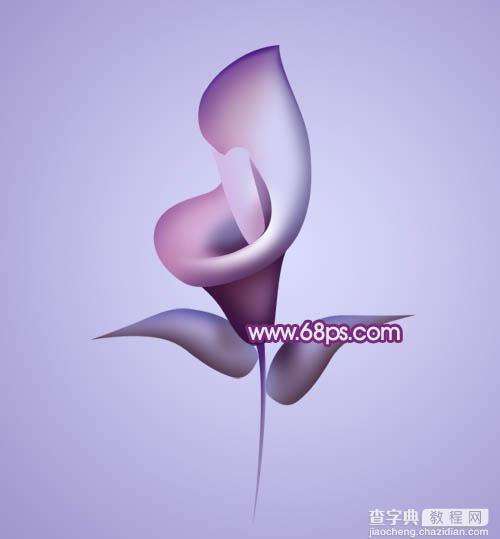 Photoshop设计制作出漂亮的紫色3D马蹄莲花朵34