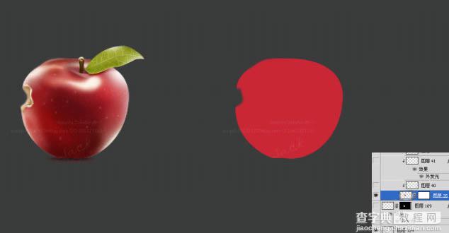 Photoshop绘制出有缺口的红色苹果图标3