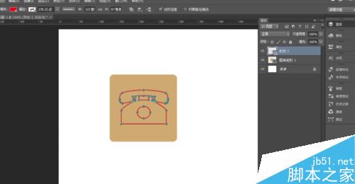 Photoshop制作线条风格的手机图标电话5